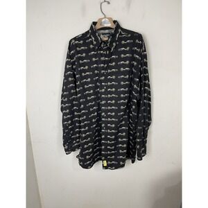 Mens XXL Brooks & Dunn‎ Panhandle Slim Western Cowboy Button Up Shirt Black